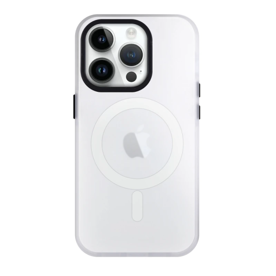 Hard Case With Magnetic Closure For Apple iPhone 15 Pro Max Smoked White